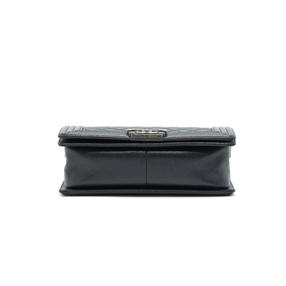 Chanel Caviar Old Medium Leboy Bag Black with Ruthenium Hardware