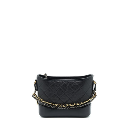 Chanel Small Gabrielle Hobo Bag Calfskin Black With Multicolour Hardware (Microchip)