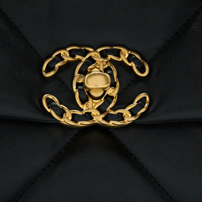 Chanel Small 19 Bag Lambskin Black With Multicolour Hardware (Microchip)