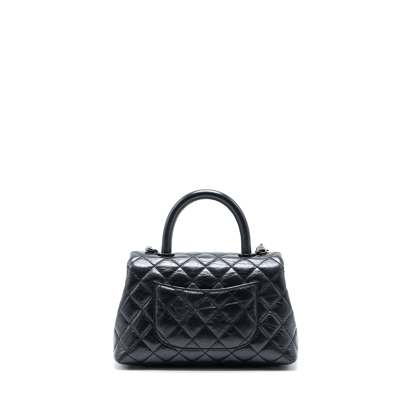 Chanel Small Coco Handle Aged Calfskin So Black With Black Hardware