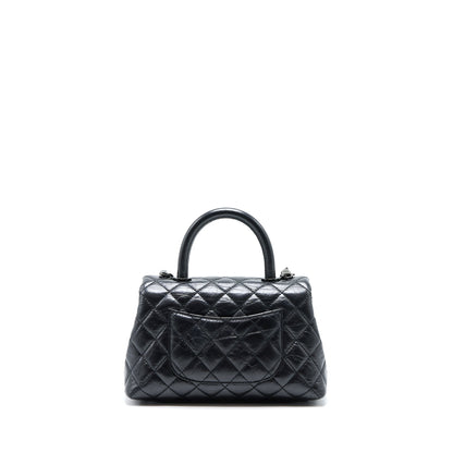 Chanel Small Coco Handle Aged Calfskin So Black With Black Hardware
