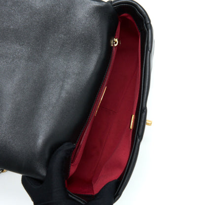 Chanel Small 19 Bag Lambskin Black With Multicolour Hardware (Microchip)
