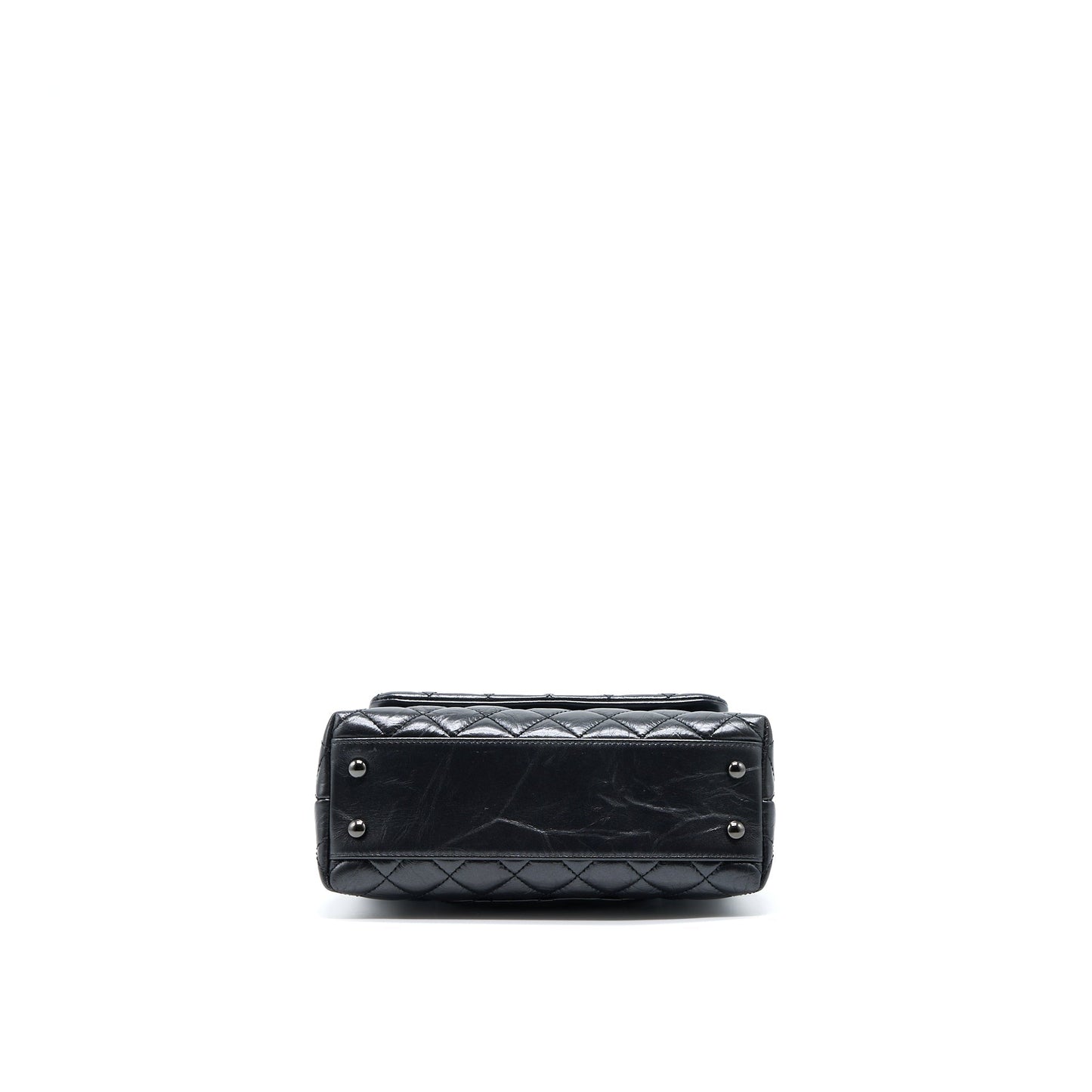 Chanel Small Coco Handle Aged Calfskin So Black With Black Hardware
