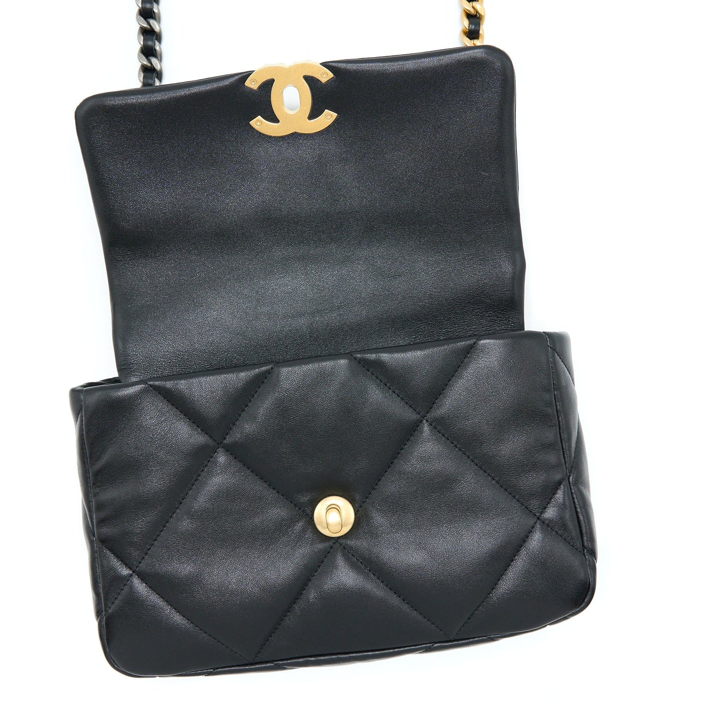 Chanel Small 19 Bag Lambskin Black With Multicolour Hardware (Microchip)