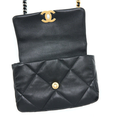 Chanel Small 19 Bag Lambskin Black With Multicolour Hardware (Microchip)