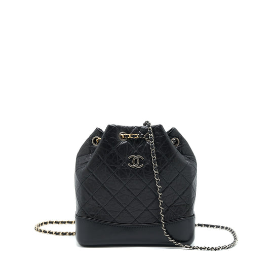 Chanel Small Gabrielle Backpack Calfskin Black With Multicolour Hardware (Microchip)