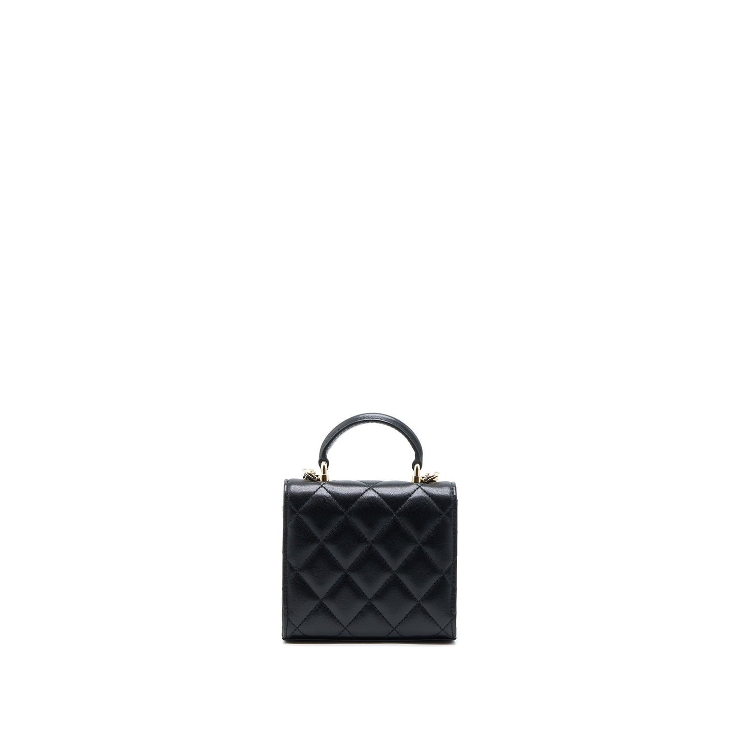Chanel Top Handle Mini Flap Bag Lambskin Black LGHW