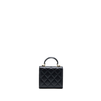 Chanel Top Handle Mini Flap Bag Lambskin Black LGHW