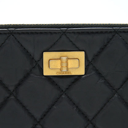 Chanel 2.55 Leather Clutch with Charm Black GHW