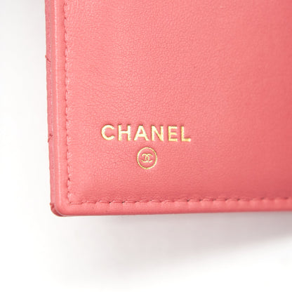 CHANEL CAVIAR MEDIUM FLAP WALLET ROSE PINK WITH GOLD CC LOGO