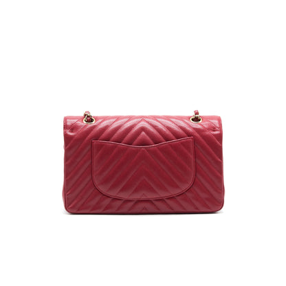 Chanel Medium Classic Double Flap caviar Raspberry Red with LGHW