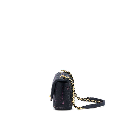 Chanel 22P Black Denim Flap Bag Brushed GHW(Microchip)