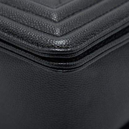 Chanel Medium Boy Bag Caviar Black With Ruthenium Sliver Hardware