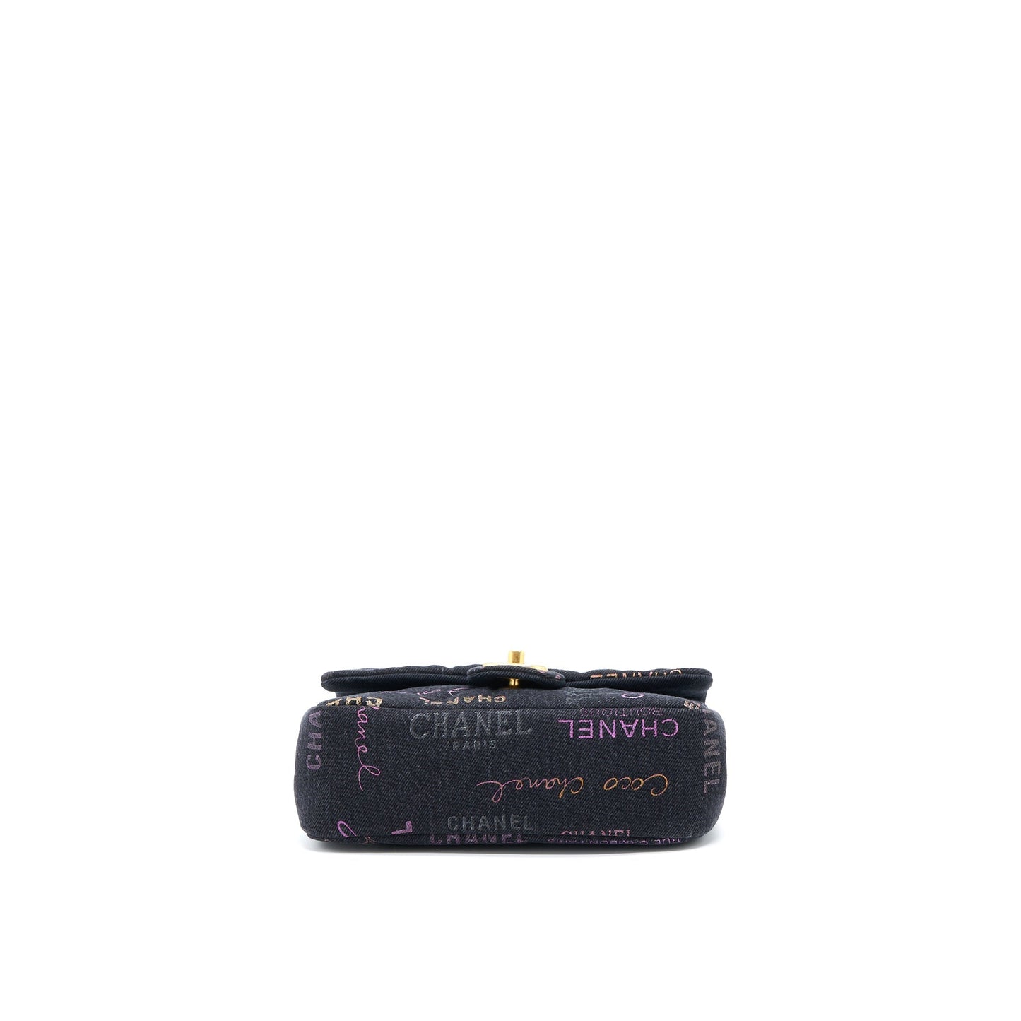 Chanel 22P Black Denim Flap Bag Brushed GHW(Microchip)