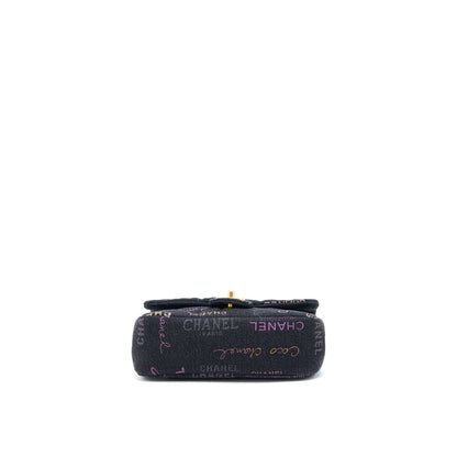 Chanel 22P Black Denim Flap Bag Brushed GHW(Microchip)
