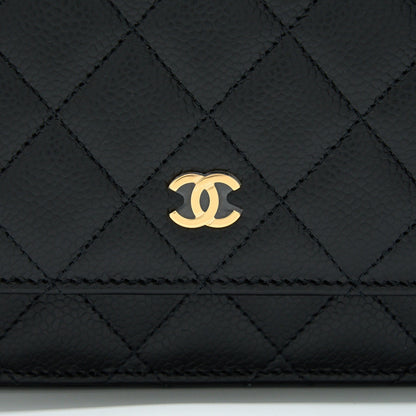 Chanel Classic Wallet On Chain Caviar Black GHW (Microchip)