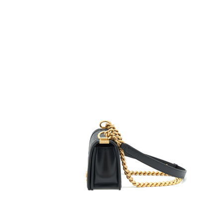 Chanel Small Boy Bag Caviar Black Brushed GHW (Microchip)
