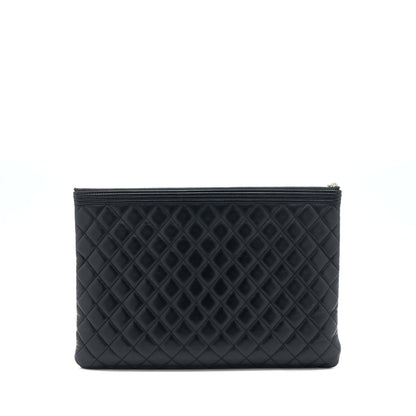 Chanel Boy Clutch Lambskin Black SHW