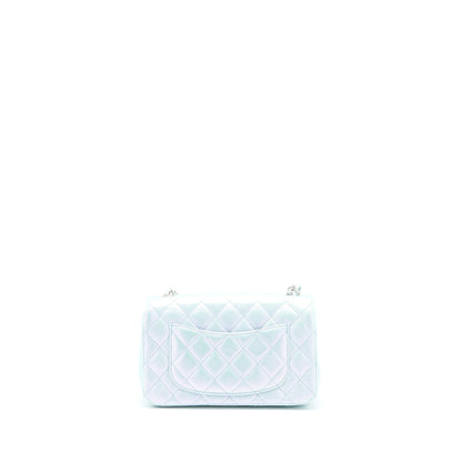 Chanel 21K Mini Rectangular Flap Bag Calfskin Iridescent Light Blue SHW (Microchip)