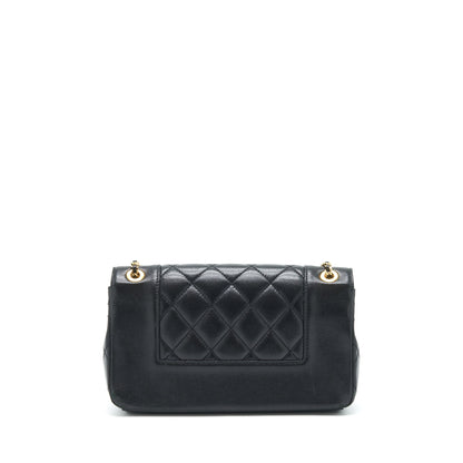 Chanel CC Logo Flap Bag Lambskin Black GHW