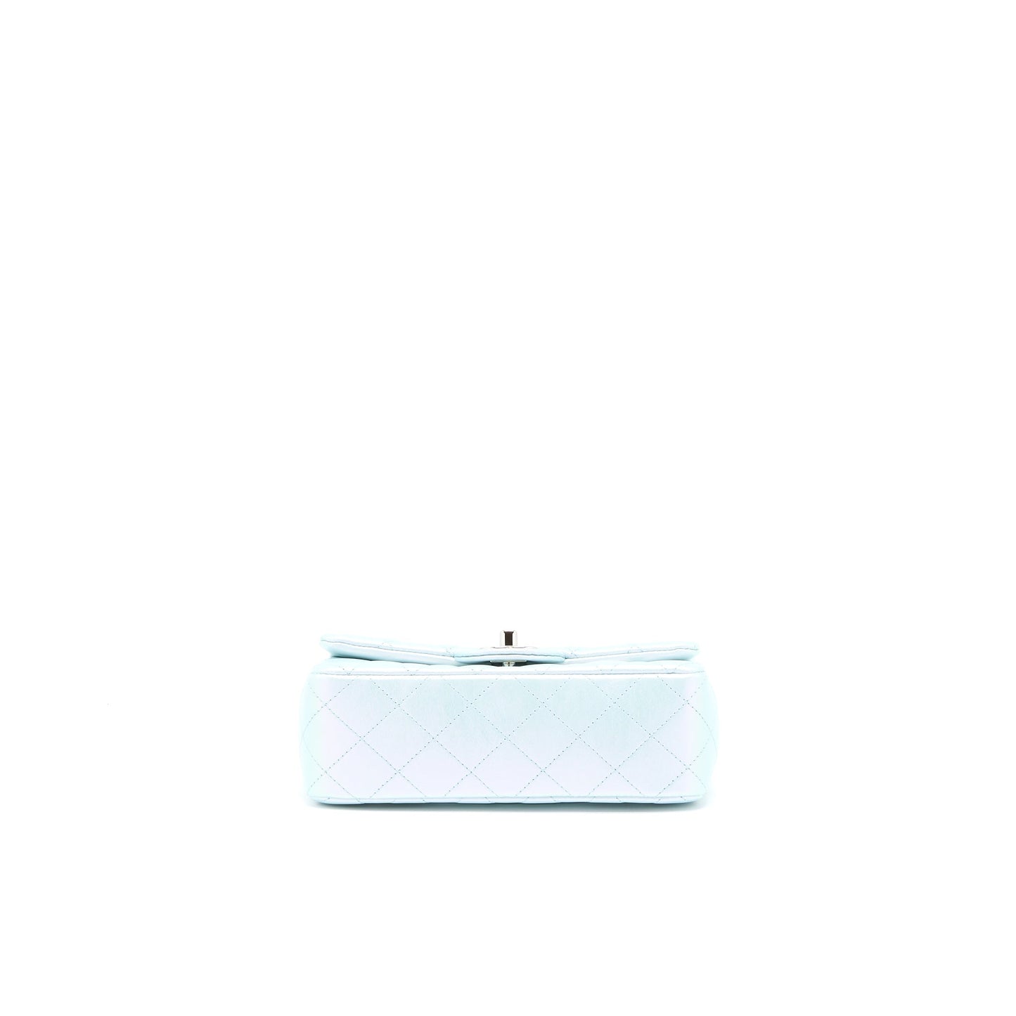 Chanel 21K Mini Rectangular Flap Bag Calfskin Iridescent Light Blue SHW (Microchip)