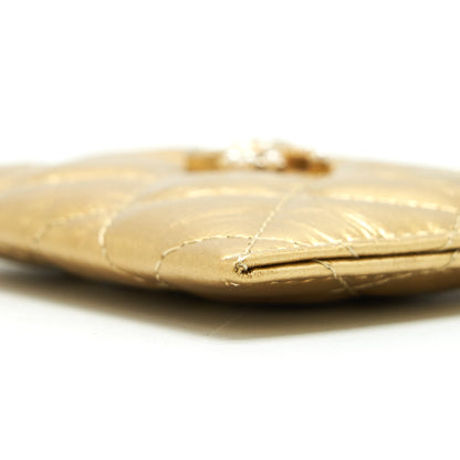 Chanel CC Logo Card Holder Gold Lambskin