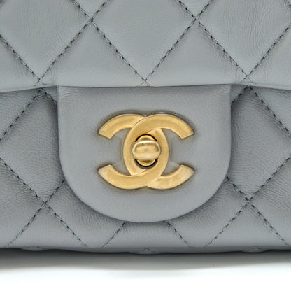 Chanel 21B Pearl Crush Mini Rectangular Flap Bag Lambskin Grey GHW (Microchip)