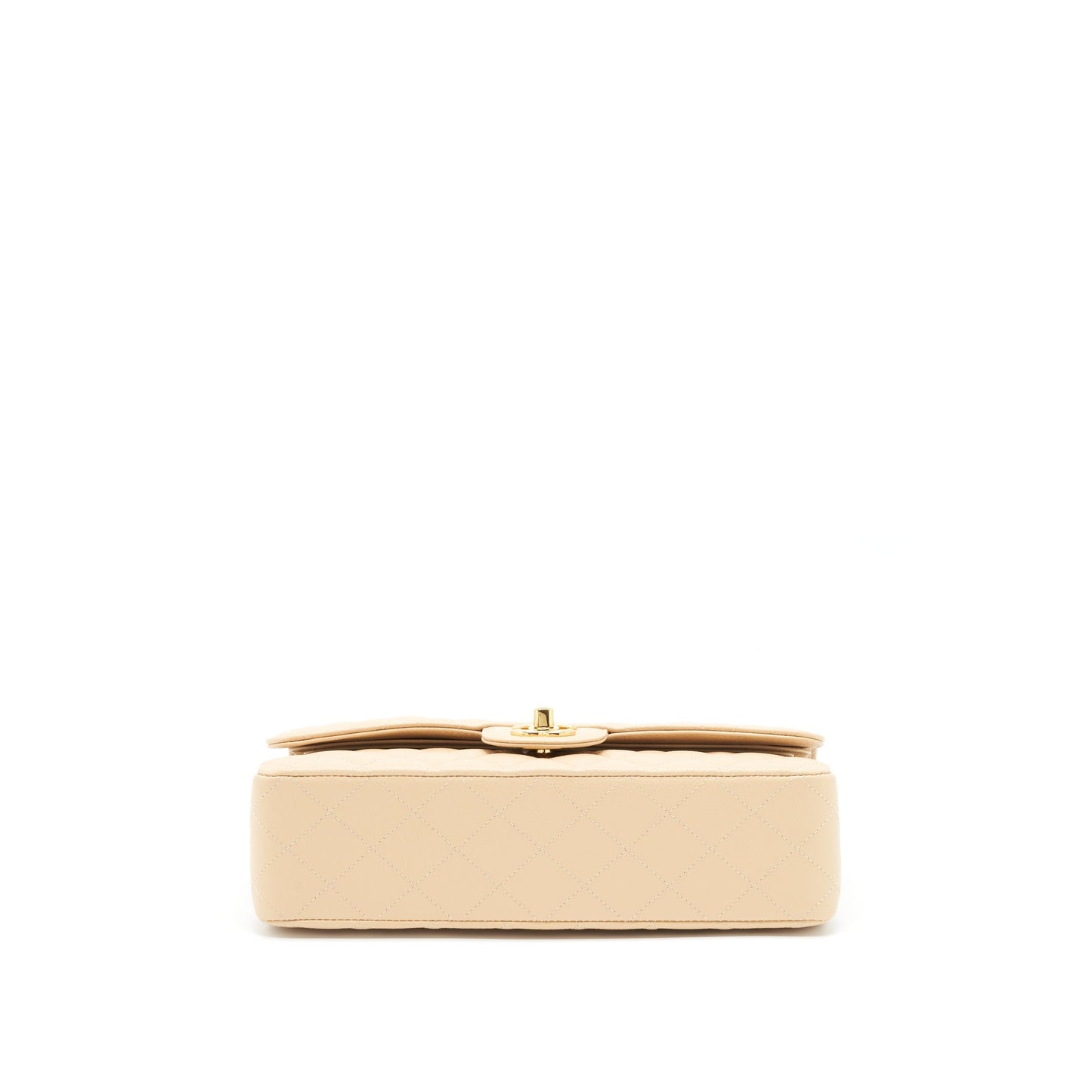 Chanel Medium Classic Double Flap Bag Caviar Beige LGHW