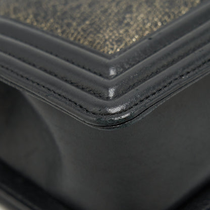 Chanel small boy Bag Lizard/Calfskin black with ruthenium hardware