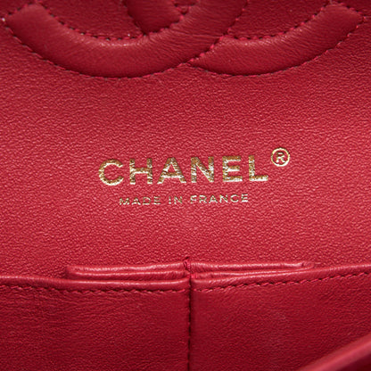 Chanel Medium Classic Double Flap caviar Raspberry Red with LGHW