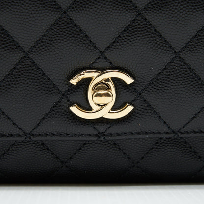 Chanel Mini Coco Handle 20cm Caviar Black LGHW (Microchip)