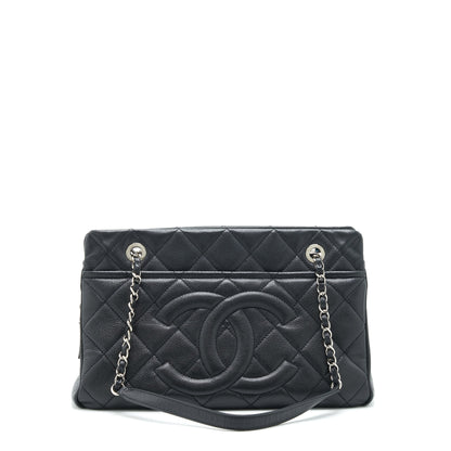 Chanel CC Logo Tote Bag Caviar Black SHW
