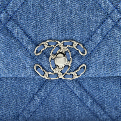 Chanel 22P Denim Small 19 Bag light blue Gold/Sliver Hardware