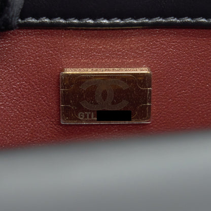 Chanel 21A Gold Crush Mini Flap Bag Calfskin Black GHW
