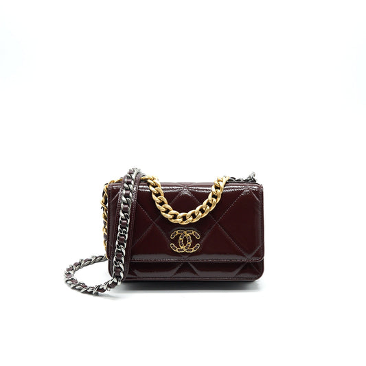 Chanel 19 Wallet On Chain Burgundy