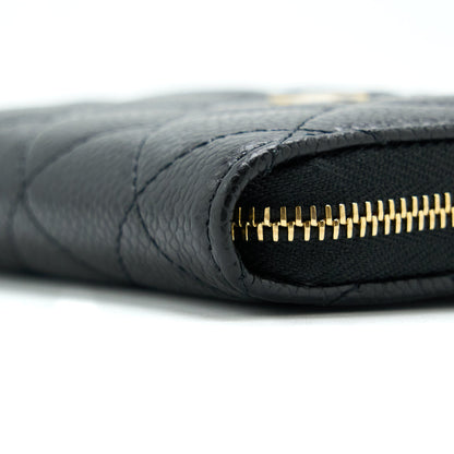 Chanel Zip Small Card Holder Caviar black GHW