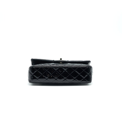 Chanel Patent Leather Medium Classic Double Flap bag Black SHW