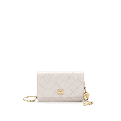 Chanel 21B Light Purple Pearl Crush Wallet on Chain GHW
