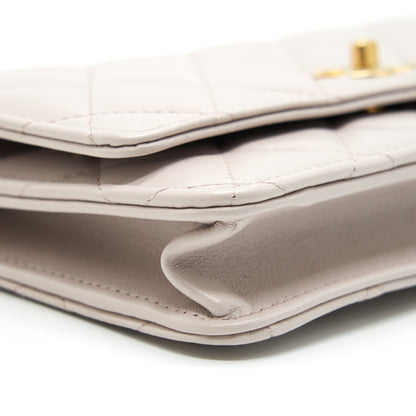 Chanel 21B Light Purple Pearl Crush Wallet on Chain GHW