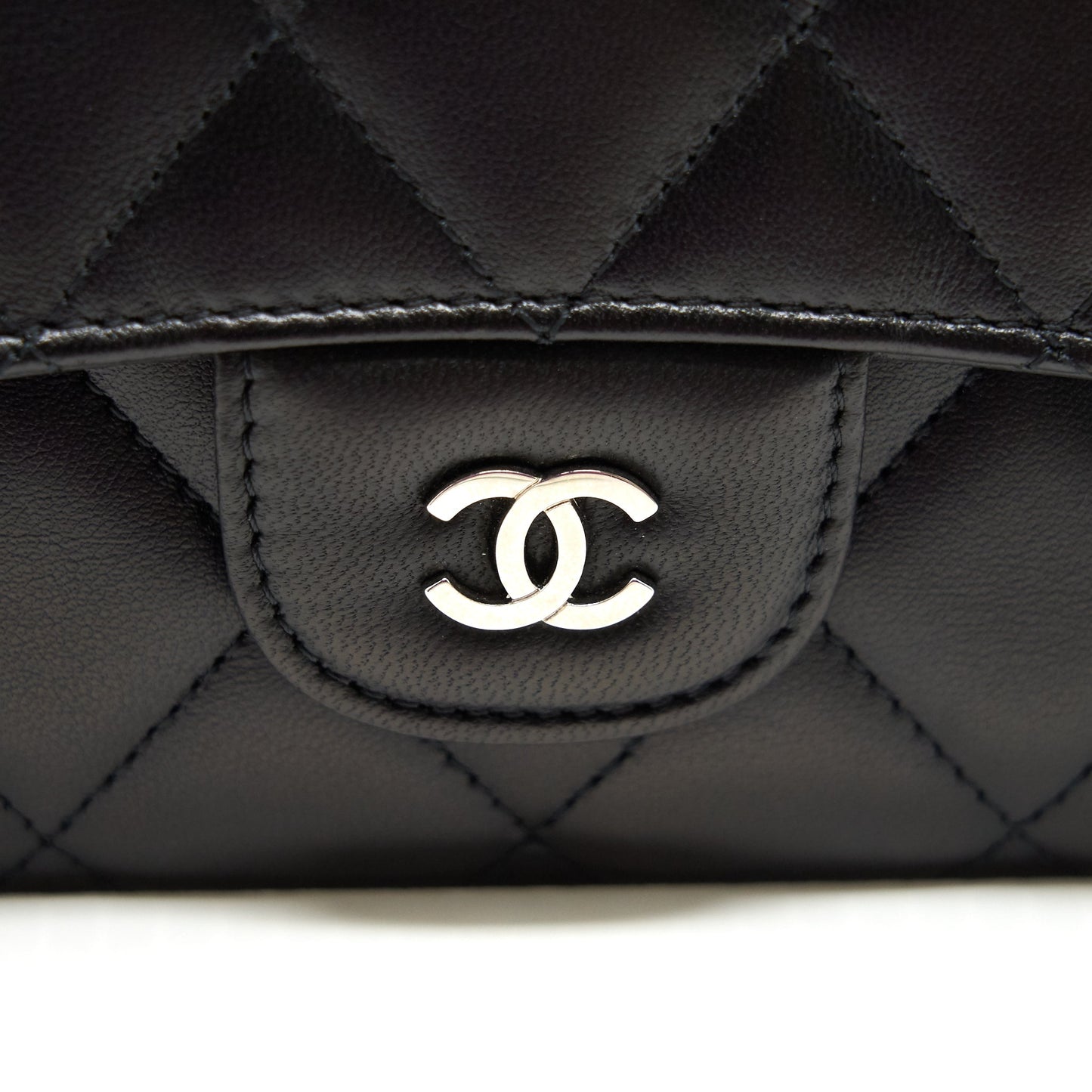 Chanel Classic Flap Wallet Lambskin Black SHW