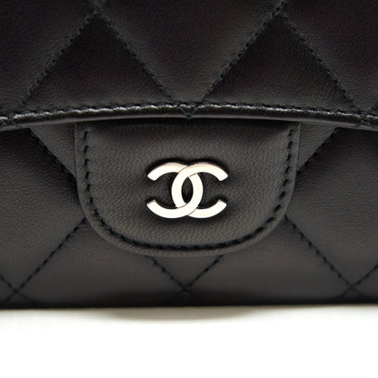 Chanel Classic Flap Wallet Lambskin Black SHW