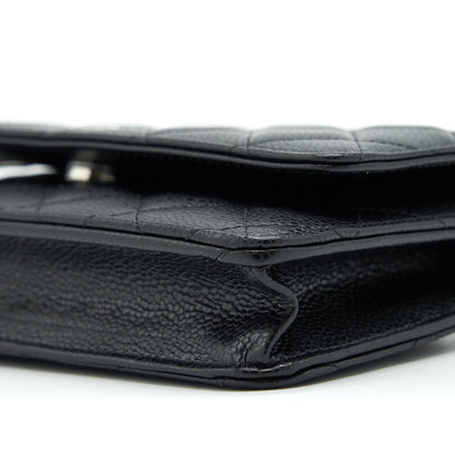 Chanel Classic Wallet On Chain Caviar Black SHW (Microchip)