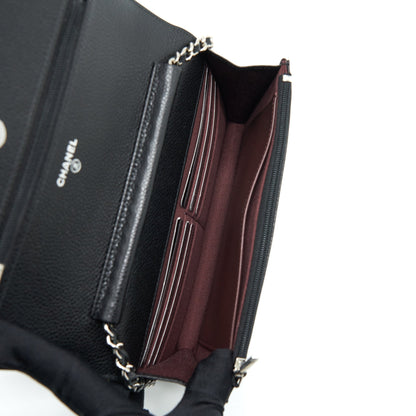 Chanel Classic Wallet On Chain Caviar Black SHW (Microchip)