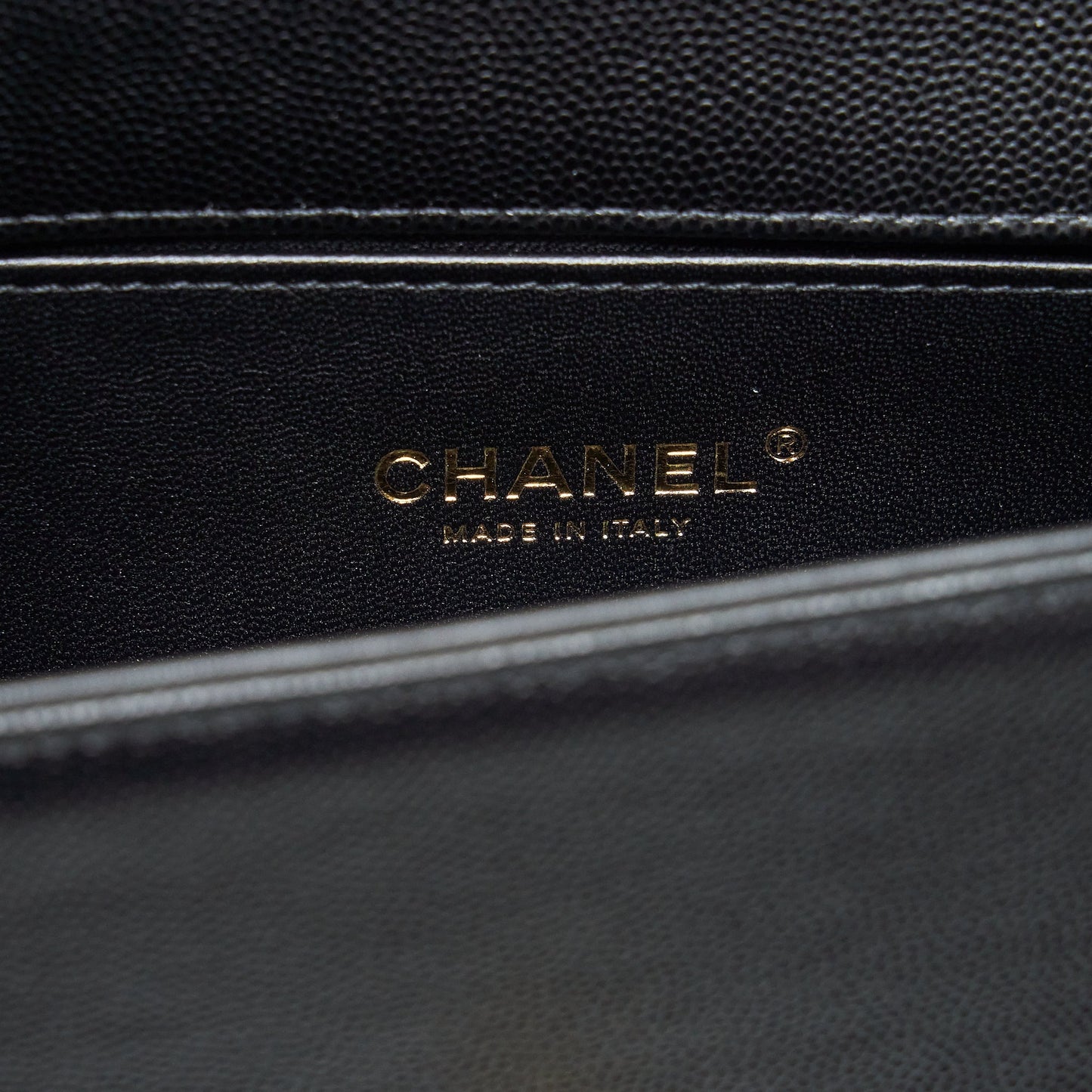 Chanel Small Boy Bag Caviar Black Brushed GHW (Microchip)