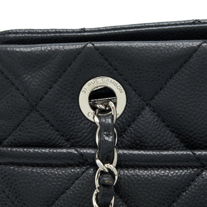 Chanel CC Logo Tote Bag Caviar Black SHW