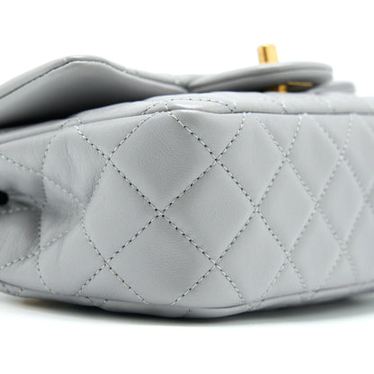 Chanel Pearl Crush Mini Square Flap Bag Lambskin Grey GHW