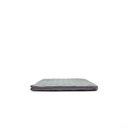 Chanel Quilted Leather Clutch Bag in Metallic Purple