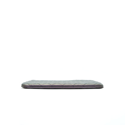 Chanel Quilted Leather Clutch Bag in Metallic Purple