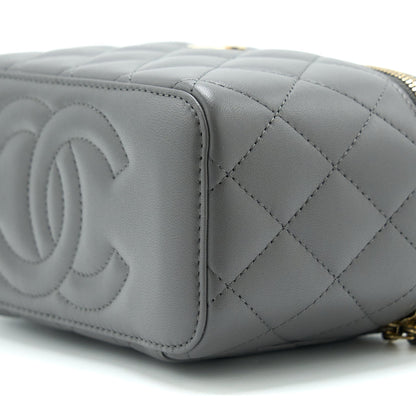 Chanel 22A Top Handle Long Vanity With Chain Grey GHW