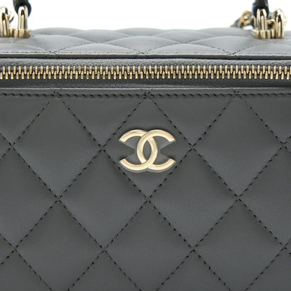 Chanel 22A Top Handle Long Vanity With Chain Grey GHW